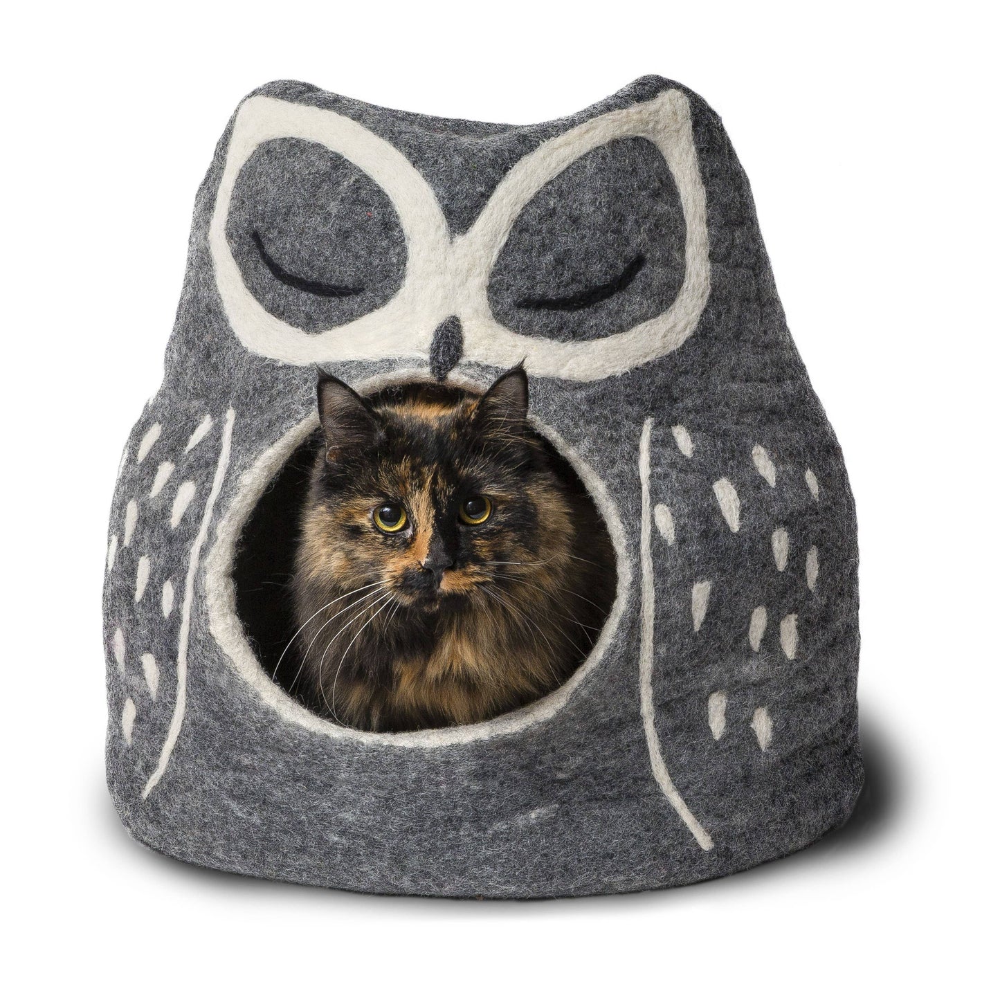 Karma Cat Owl Wool Pet Cave