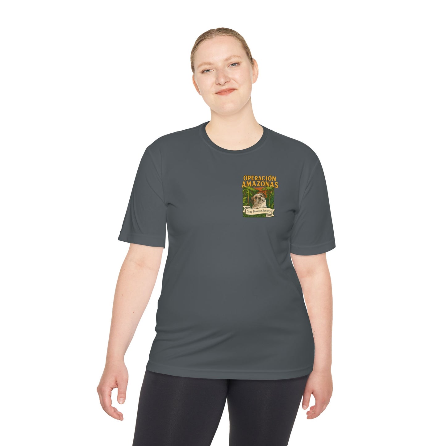 Gray Muzzle Society Volunteer Tee, Moisture Wicking Shirt, Dog Lover Gift, Animal Rescue Apparel, Pet Enthusiast Clothing, Eco-Friendly Tee