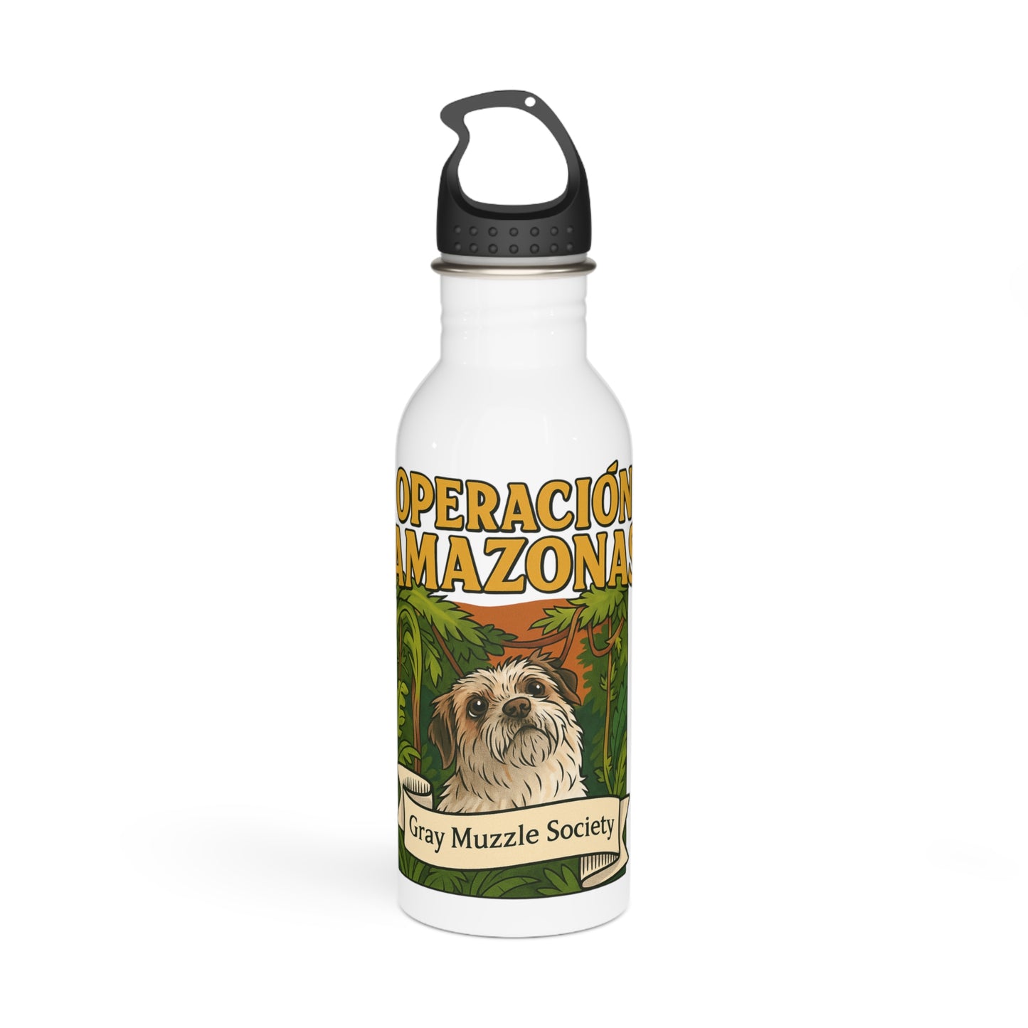 Stainless Steel Water Bottle with Gray Muzzle Society Design, Eco-Friendly Travel Container, Pet Lover Gift, Outdoor Adventure [...]