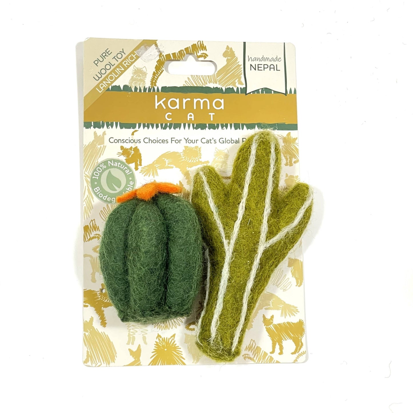 Wool Succulent Cat Toy-2 pack