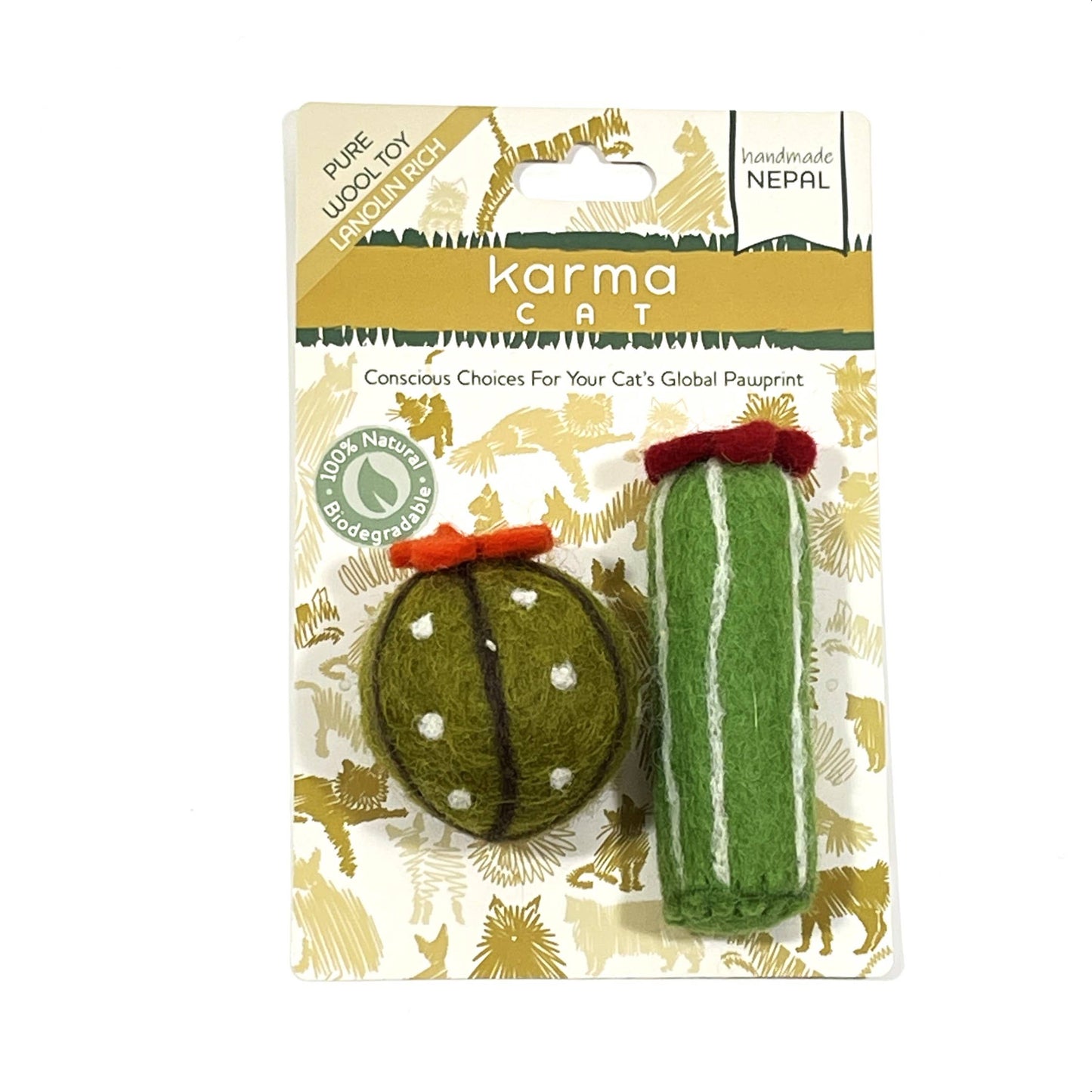 Wool Succulent Cat Toy-2 pack